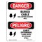 Signmission OSHA Danger, Buried Cable Call Before Digging Bilingual, 10in X 7in Decal, OS-DS-D-710-VS-1795 OS-DS-D-710-VS-1795 - alternate 1
